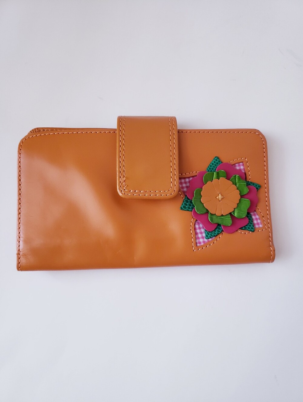Vintage Rolfs Orange Leather Wallet